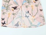 Purpdrank  Retro French Style Pink Floral Print Cut out Bow Front V neck Sling Dress Cross Slit Hem Midi Long Tank Dresses Femme Vestidos