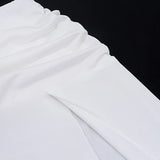 Purpdrank  Ruched Long Skirt Women y2k Clothes Solid Color Ruched Waist Side Split Skirt Skirt Summer Party Skirts Streetwear