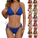 Purpdrank  Sexy Bikini Women Royal Blue Crystal Diamond Swimwear Swimsuit Triangle Bikinis Set Bathing Suit Thong Beach Bikini Female