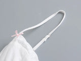 Purpdrank   Sexy White Spliced Embroidery Lace Bra Corset style Mini Dress Women Backless Party Skater Short Sling Robe Holiday