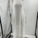 Purpdrank  Casual Side Split Irregular Holiday Dress 2025 Summer Lace Solid Women's Long Dress Sexy Asymmetric Sleeveless Slim Beach Dress