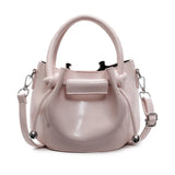 Purpdrank  Luxury Fold Drawstring Bucket Bag Korean Style PU Leather Crossbody Bag Simple Design with Inner Bag Women Satchels for Women