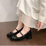 Purpdrank  New Butterfly-knot Women Mary Jane Shoes Elegant Thick Heel Shoes Ladies Fashion Dress Pumps