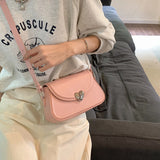 Purpdrank  Loving Heart Buckle Crossbody Bags For Women Luxury Designer Handbags Silver Color Small Shoulder Underarm Phone Bag