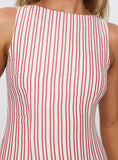Purpdrank  Elegant Summer New Striped Print Dresses Women Casual Fashion Crew Neck Sleeveless Vestido Mujer Dress Elegante Women Clothing