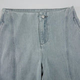 Purpdrank  American Retro Washing Old Jeans Summer Deconstructive Casual Loose Wide-leg High Street Spice Pants