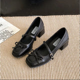 Purpdrank  Spring Autumn New Style Luxury  Jane Shoes Fashion Shallow Round Toe Mid Heel Shoes Ladies Elegant Outdoor Single Pump Shoes
