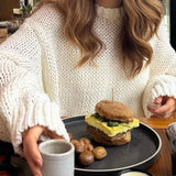 Purpdrank  Women Casual Oversized Knit Sweaters Fall Winter Long Sleeve Round Neck Solid Color Pullovers Loose Fit Jumper Knitwear Tops