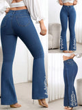 Purpdrank  Women High Waist Wide Leg Pants Hole Straight Pants Long Jeans Casual Trendy Trousers 2026 Spring Autumn New Denim Trousers