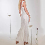 Purpdrank  Summer 2025 Elegant Fashion Dress with Suspenders Sexy Openwork Lace Strapless One-shoulder Women's Dress