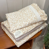 Purpdrank  French Floral Lace Ruffles Bedding Set Double Layer Yarn Pure Cotton Duvet Cover Set Pillowcases With Flat/Fitted Bed Sheet 4Pcs