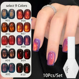 Purpdrank  Brown Gold Cat Magnetic Eye Gel Polish 10ml Autumn Water Light Magnet Crystal Soak Off Nail Art Varnish Manicure