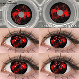 Purpdrank  1 Pair Halloween Color Contact Lenses for Eyes Cosplay Lenses Anime Lenses Black Eye Lens White Lenses Crazy Red Lens