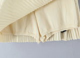Purpdrank  New Fashion Autumn Bow Lacing Up Low Waist Side Slit Rib Knit Skirt for Women With Shorts Underwear Mini Skirts Beige Pink