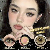 Purpdrank  2Pcs Light Brown Contact Lens Yearly New Gray Lens Colored Cosmetics Gray Big Eyes Makeup Korean Soft Pupil for Eyes
