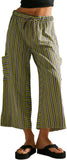 Purpdrank   New Spring Summer Colorful Striped Pants Casual Fashion Loose Lace Up Straight Pants Women