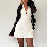 Purpdrank  Sexy Lace Dress Women Summer Deep V Neck Sleeveless Backless Bodycon Mini Dress 2000s Evening Party Dresses Streetwear