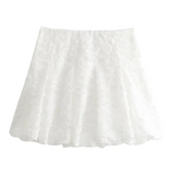 Purpdrank  Spring New Women's Fashion and Elegance Slim Fit Versatile Jacquard Lantern Mini Skirt