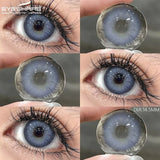 Purpdrank  1 Pair Colored Contact Lenses for Eyes Black Big Lens Gray Pupils Lenses Brown Lenses Fashion Eye Contacts Yearly