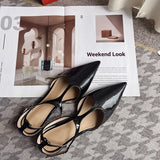 Purpdrank  Summer New Fashion Patent Leather Women Shoes Casual Flat Heel Pointed Toe Buckle Strap Mules Dress Sandals Slides