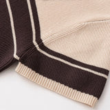 Purpdrank  Women Brown Beige Buttons Polo Collar Rib Knitted Short Sleeve Sweater Pullovers Knitwear All Match Knitting Tops Jumper