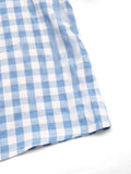 Purpdrank  Holiday Style V-neck Puff Sleeve Plaid Shirt Top Women Fashion 2025 Summer Boho Lace Up Casual Short Blouses