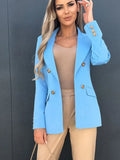 Purpdrank  Elegant Women's Blazer Jacket Fall New Black Vintage Long Sleeve Pockets Office Lady Blazer Coat Tops For Female Clothing