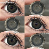 Purpdrank  1 Pair Colored Contact Lenses for Eyes Black Big Lens Gray Pupils Lenses Brown Lenses Fashion Eye Contacts Yearly