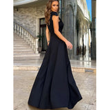 Purpdrank  Elegant Black Long Dress Sleeveless Women V Neck Sexy Fashion Women High Slit Summer Casual Party Evening Prom Dress Vestidos