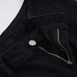 Purpdrank  Y2K American Hottie Flare Jeans Women Fashion Solid Color High Waist Slim Fit Denim Trousers Casual Streetwear Basic Pants