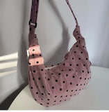 Purpdrank  Canvas Hobos Bags Women's Drawstring Pleated Large Capacity Corduroy Commuting Shoulder Bag