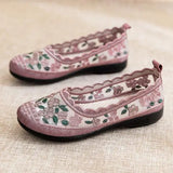 Purpdrank  Breathable Shoes Espadrilles For Women Slip-on Tennis Summer New Slip On Embroider Canvas Floral Fabric Espadrille Shoes Slip-on