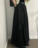Purpdrank  Spring Summer Front Cross Women's Long Skirts Pockets 2025 New White High Waist Casual Loose Straight Skirts for Women