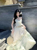 Purpdrank  French Sweet Elegant Women 2 Piece Set Aesthetic Lace Splice Embroidery Tops + Design Skirt Fashion Korea Style Outfits Summer