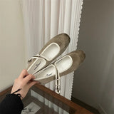 Purpdrank  Round Toe Retro Woman Shoes Female Footwear Casual Sneaker Buckle Strap Mixed Colors Ballet Flats Dress New Ballerinas Rome PU M