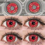 Purpdrank  1 Pair Halloween Color Contact Lenses for Eyes Cosplay Lenses Anime Lenses Black Eye Lens White Lenses Crazy Red Lens