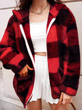 Purpdrank  Women's Hoodies Autumn Winter Fashion Comfortable Sporty 2025 Plaid Zipper Long Sleeve Hooded Daily Hoodies