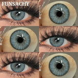 Purpdrank  1 Pair Brown Color Contact Lenses Natural Eye Contacts Blue Colored Soft Lens Yearly Use Women Makeup Cosmetic Lenses