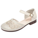 Purpdrank  Close Head Square Heels Cutout Breathable Rhinestone Shoes Summer Soft Leather Sandals Women For Office Daily Mom Leisure