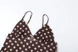 Purpdrank  Polka Dot Print 3-Piece Set Women Scarf+V-Neck Camisole+Irregular Mid Skirts Matching High Street Sweet Elegant Suit