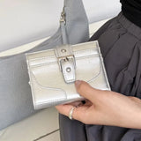Purpdrank  Leather Card Holder Women Ultra-Thin Mini Buckle Coin Purse Portable Wallet Cute Bank Credit Id Bag Multi-Card Slot Wallets