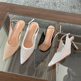 Purpdrank  Female Sandal High Heels Fashion Womens Shoes Girls Pointed High-heeled Luxury New Clear Lace Laces Comfort Stiletto