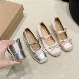 Purpdrank  Shallow Mouth Female Shoes Autumn Soft Black Flats Ballet New Dress Fall Summer Med Flower Rubber Hoof Hee