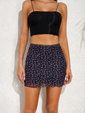 Purpdrank   High Waisted Skirts Women Sexy Cheetah Print Vintage Mini Skirts Fashion Casual Chiffon Mesh Slim Skirt Summer New
