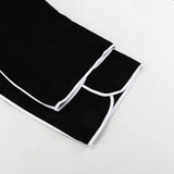 Purpdrank  Casual Loose Splicing Outfits Tracksuit Fashion Two Piece Set for Women Elegant Sleeveless V Neck Vest Top Wide Leg Pants Set