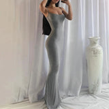 Purpdrank  Sexy Women Slip Sleeveless Long Dress Summer Backless Slim Fit Bodycon Dresses Ladies Evening Party Dresses
