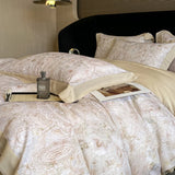 Purpdrank  Luxury Digital Printing Flowers and Plants Bedding Set Lyocell Eucalyptus Fiber Soft Silky Duvet Cover Bed Sheet Pillowcase 4Pcs