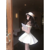 Purpdrank  Elegant Slash Neck Mini Dress Women Party Prom Luxury Sexy Backless Dresses Summer Ladies Korean Fashion Bodycon Vestidos