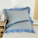 Purpdrank  Cotton Lace Pillow Cover One Pair 48x74cm Pillow Core Inner Liner Washable Bedroom Decoration Pillow Case Bedding Accessories