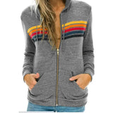 Purpdrank  Women's Faion Rainbow Hoodie Sweater Casual Sle Polyester Fiber 00% Comfortable Fit Streetwear Trend